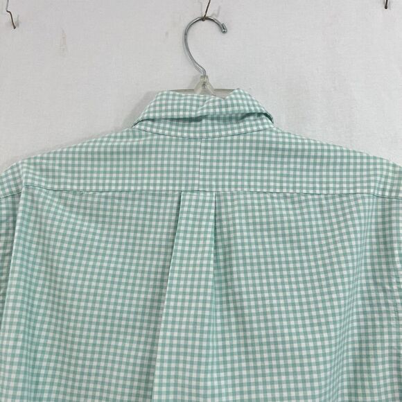 Ralph Lauren Shirt Mens Medium Flesh Pony Mint Green Gingham Plaid Oxford - Picture 9 of 14
